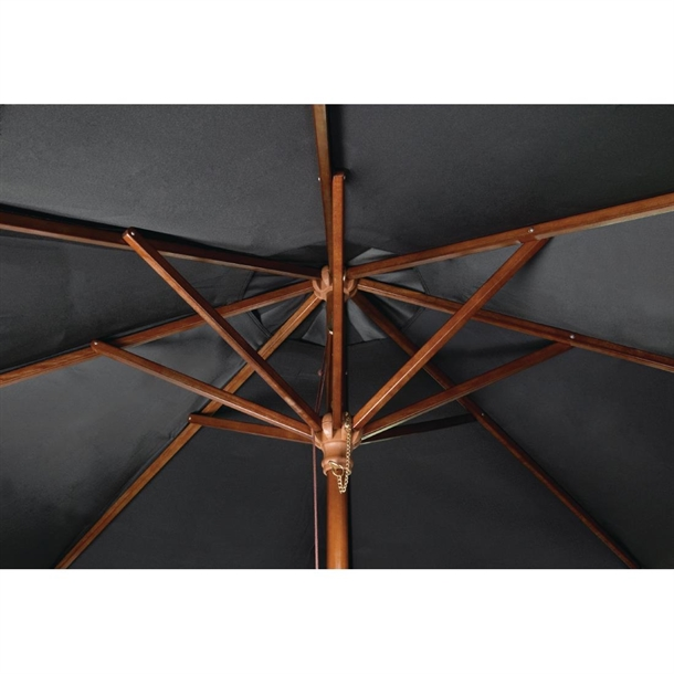 Bolero Square Double Pulley Parasol 2.5m Diameter Black-37634