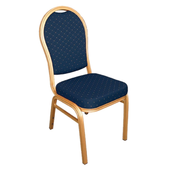 Aluminium Arched Back Banquet Chairs Blue & Gold-0