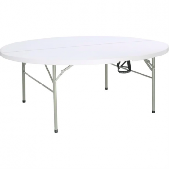 Bolero Round PE Centre Folding Table White 6ft-0