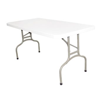 Bolero PE Rectangular Folding Table White 5ft-0