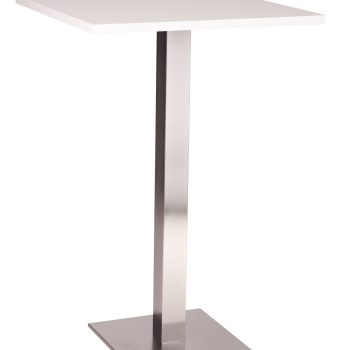 Stainless Steel Poseur Table White Square-0