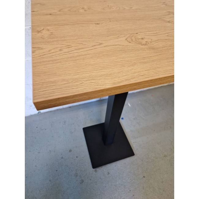 Cast Iron Slimline Dining Table Oak Square-29054