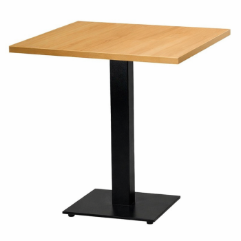 Cast Iron Slimline Dining Table Oak Square-0