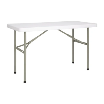 Bolero PE Rectangular Folding Table White 4ft-0