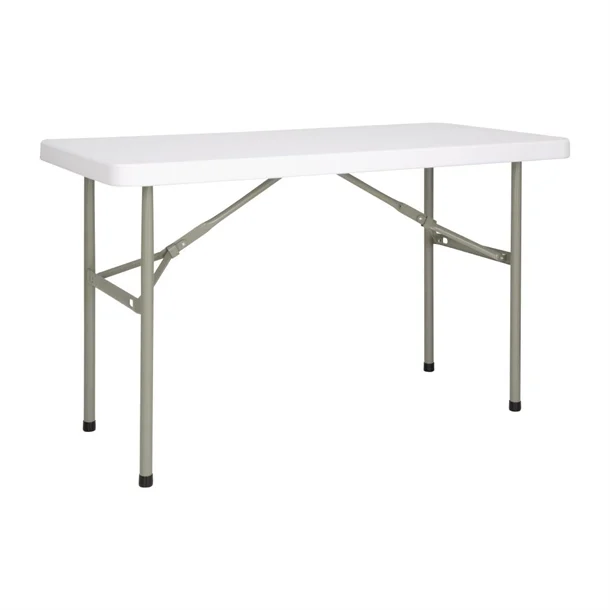 Bolero PE Rectangular Folding Table White 4ft-0