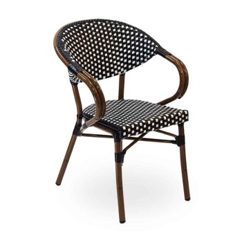Luxe Aluminium Armchair Black And White-0