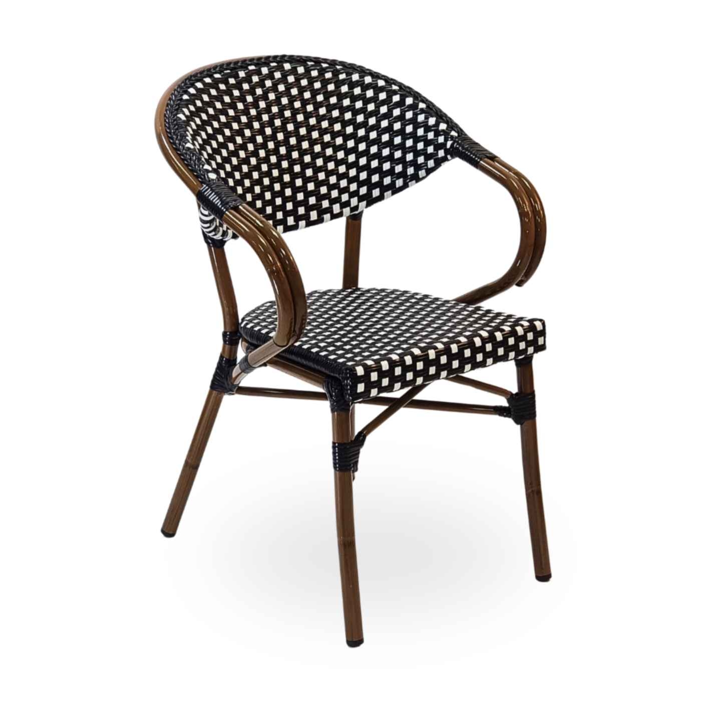 Luxe Aluminium Armchair Black And White-0