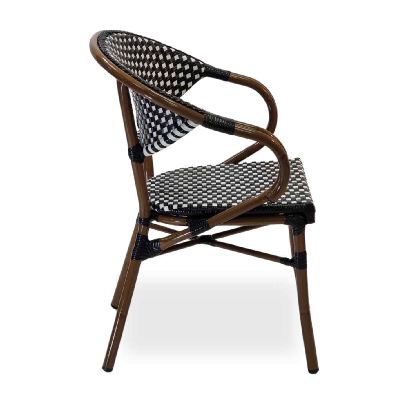 Luxe Aluminium Armchair Black And White-34205