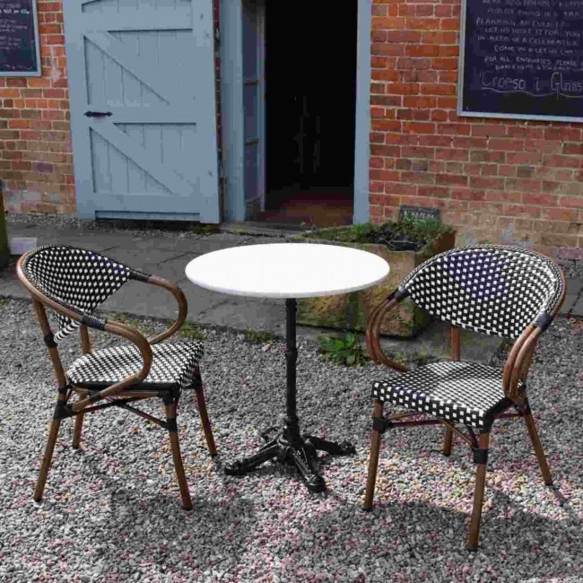 Luxe Aluminium Armchair Black And White-35709