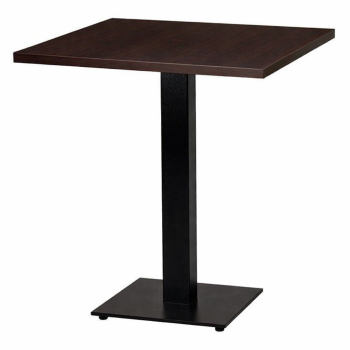Cast Iron Slimline Dining Table Dark Oak Square-0