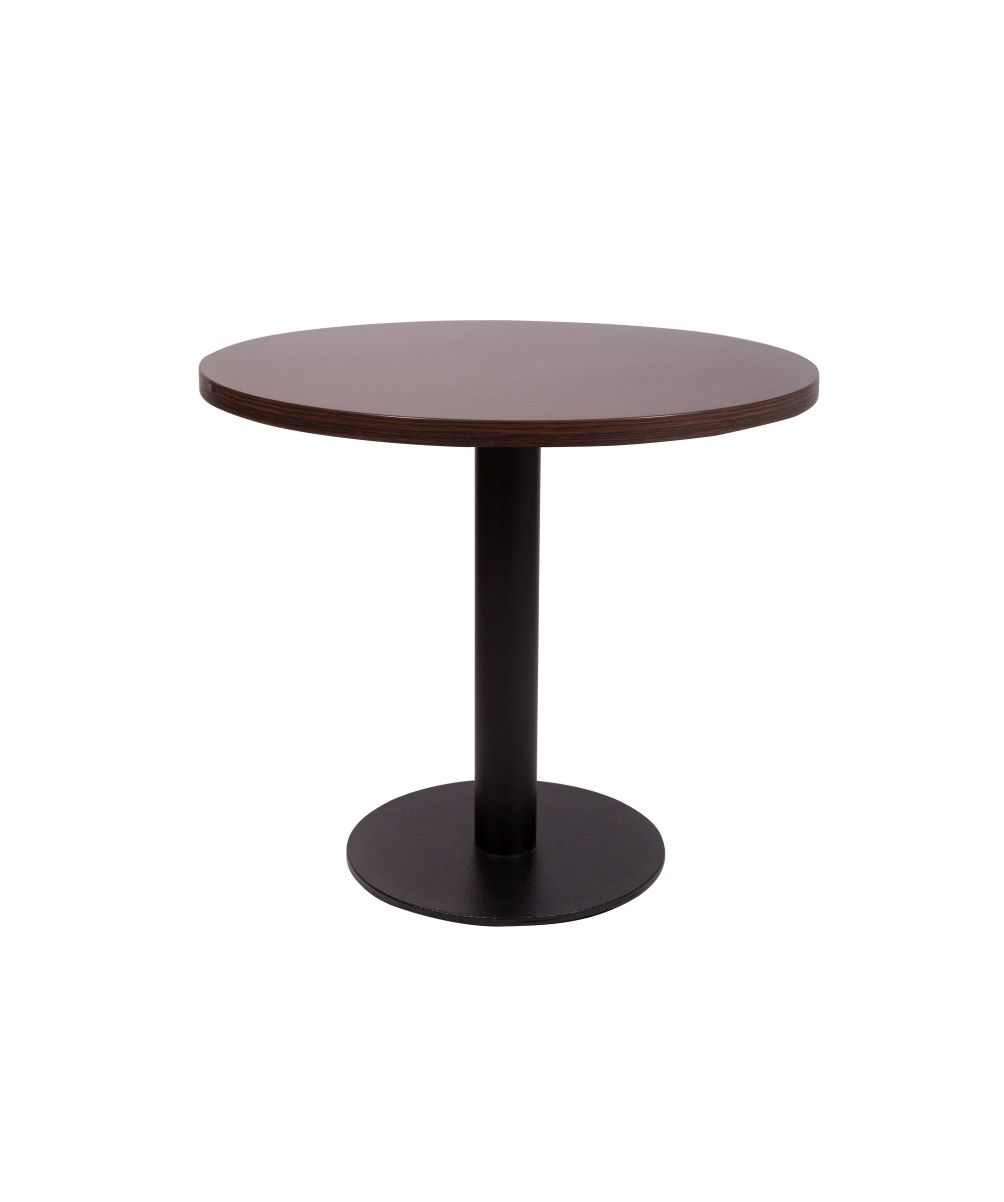 Flat Steel Round Coffee Table Dark Oak-0