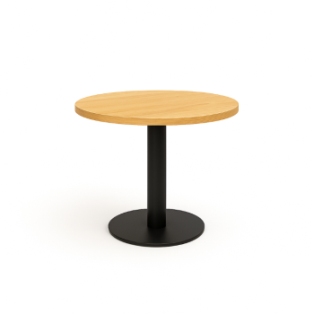 Flat Steel Round Coffee Table Oak-0