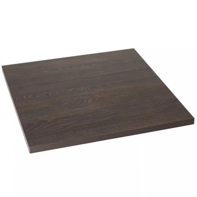 Stainless Steel Poseur Table Dark Oak Square-27396