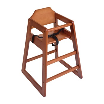 Bolero Wooden Highchair Dark Wood Finish-0
