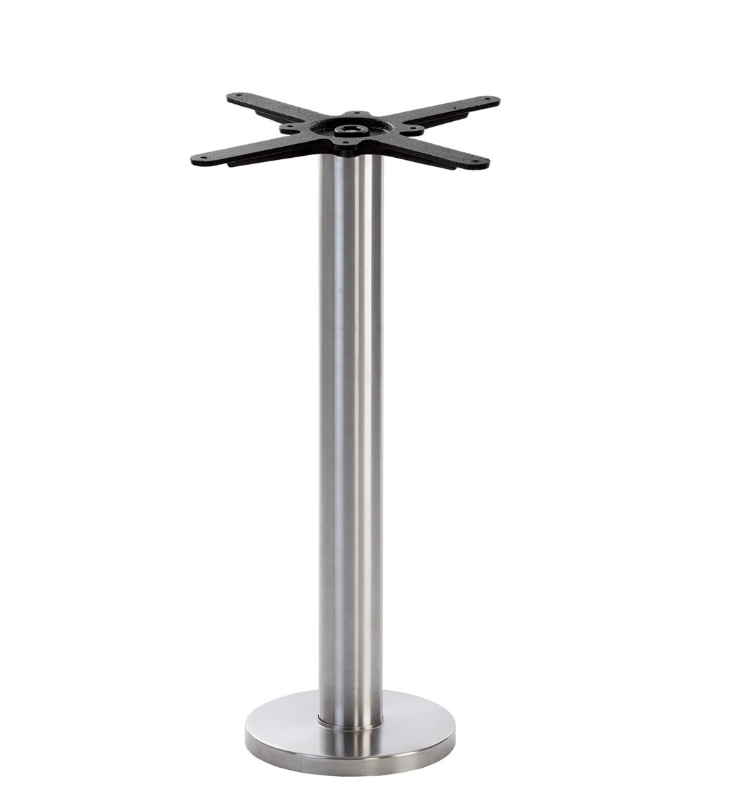 Floor Fixed Table Base Brushed Stainless Steel-0