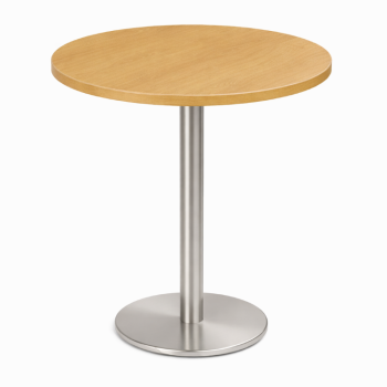 Stainless Steel Round Dining Table Oak-0