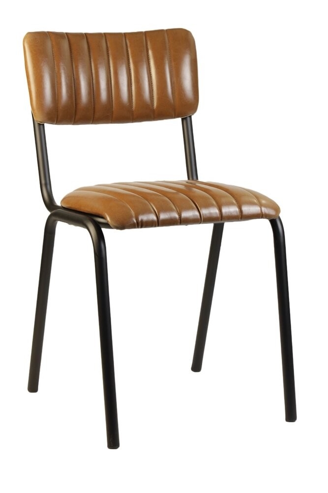 Industrial Metal Stacking Chair Vintage Tan-0