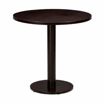 Cast Iron Slimline Dining Table Dark Oak Round-0