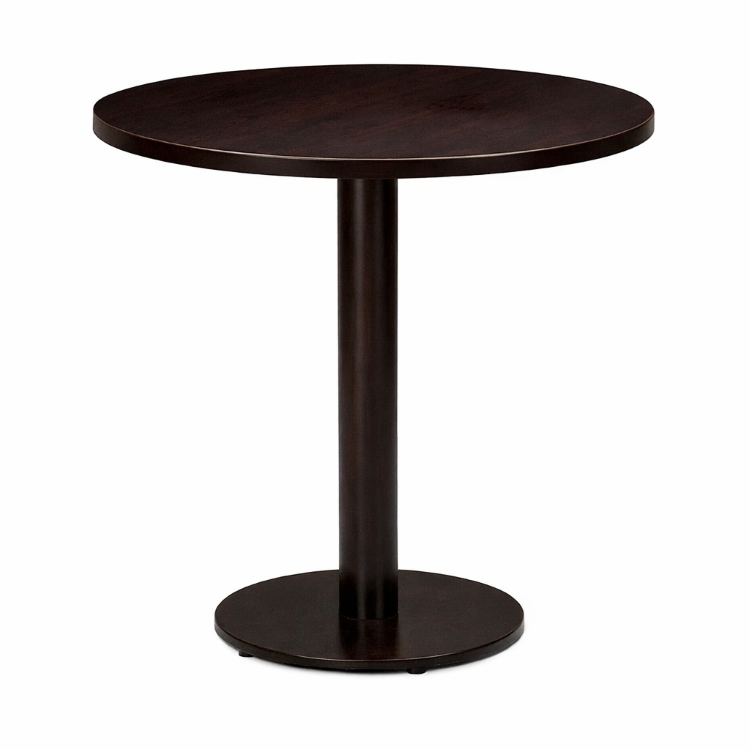 Cast Iron Slimline Dining Table Dark Oak Round-0