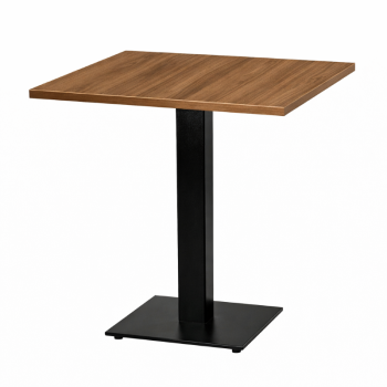 Cast Iron Slimline Dining Table Walnut Square-0