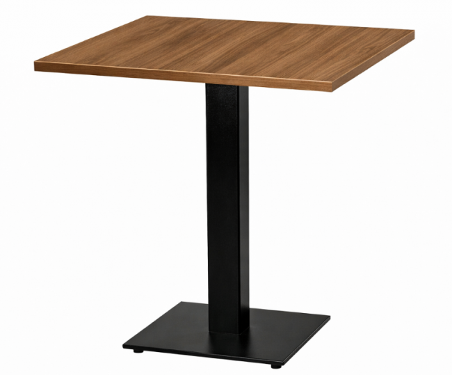 Cast Iron Slimline Dining Table Walnut Square-38811