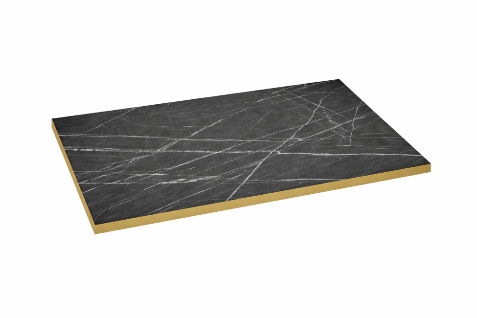 Laminate Top Black Marble Gold Edge 1200 x 680mm-0