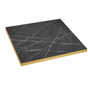 Laminate Top Black Marble Gold Edge Square 680mm-0