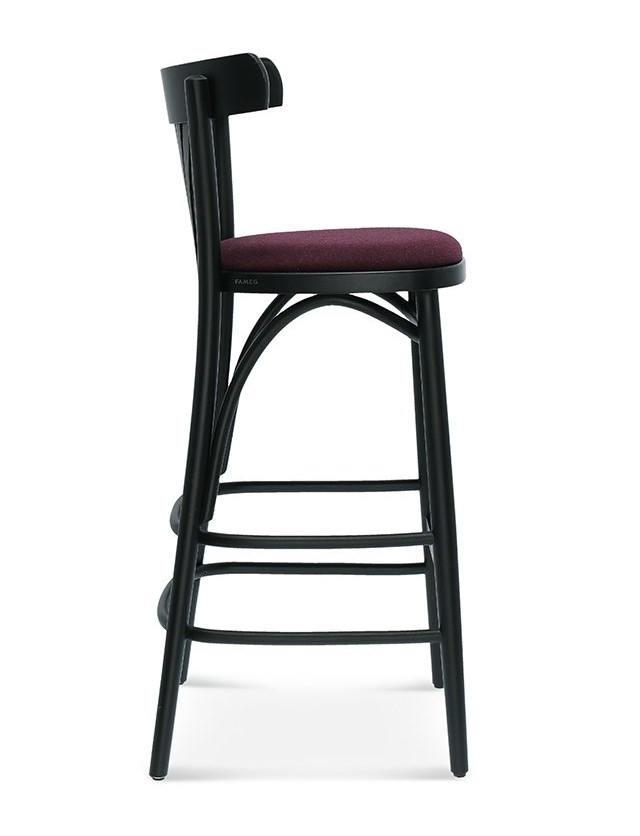 Bentwood Fanback Barstool Upholstered-33883