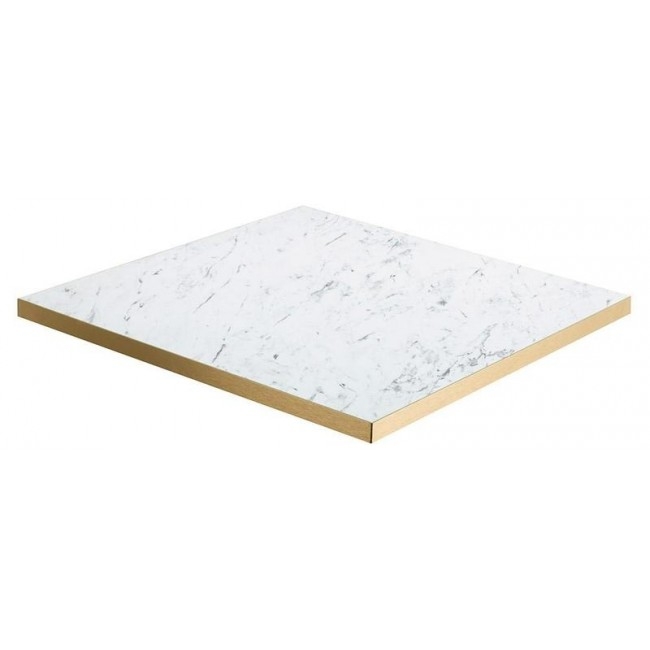 Bistro High Bar Table White Marble Gold Edge-34324