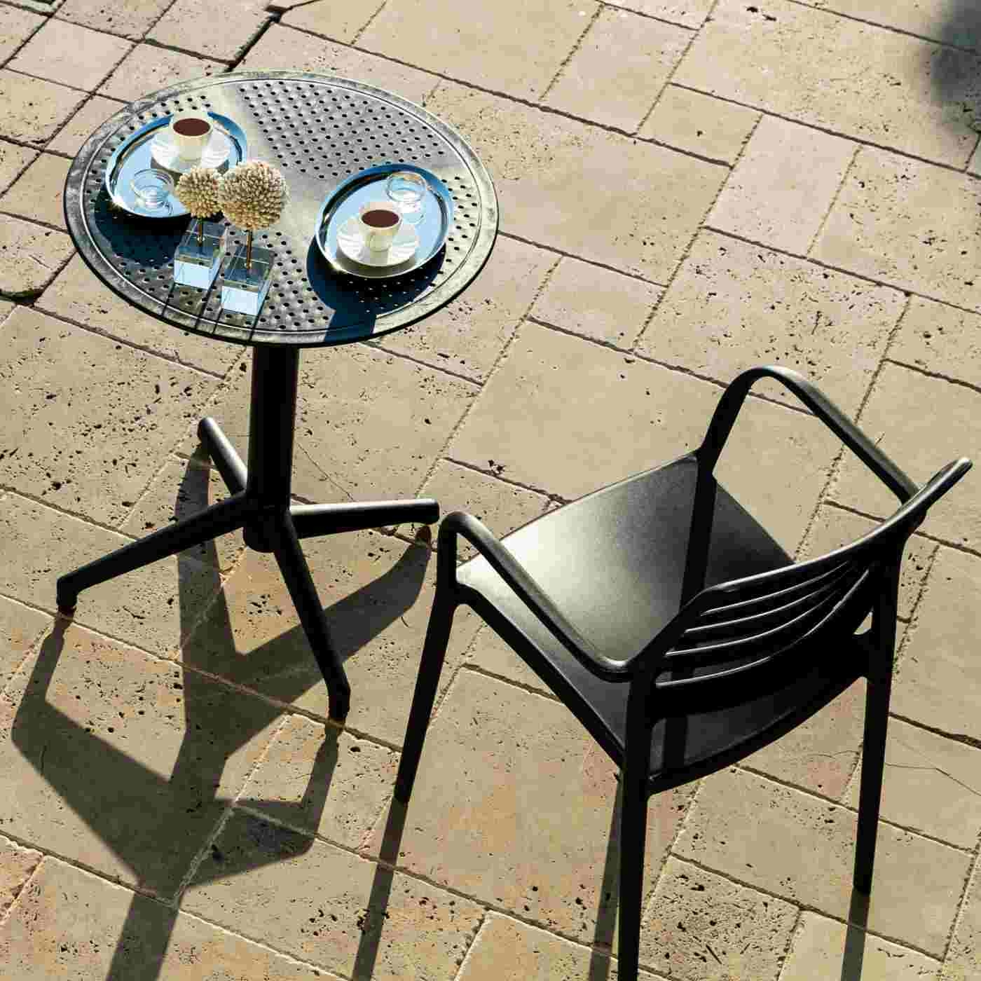 Boom Flip Top Dining Height Table – Black 600mm Round-35238