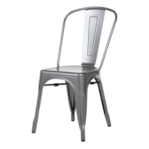 French Bistro Side Chair - Gun Metal Grey-35262