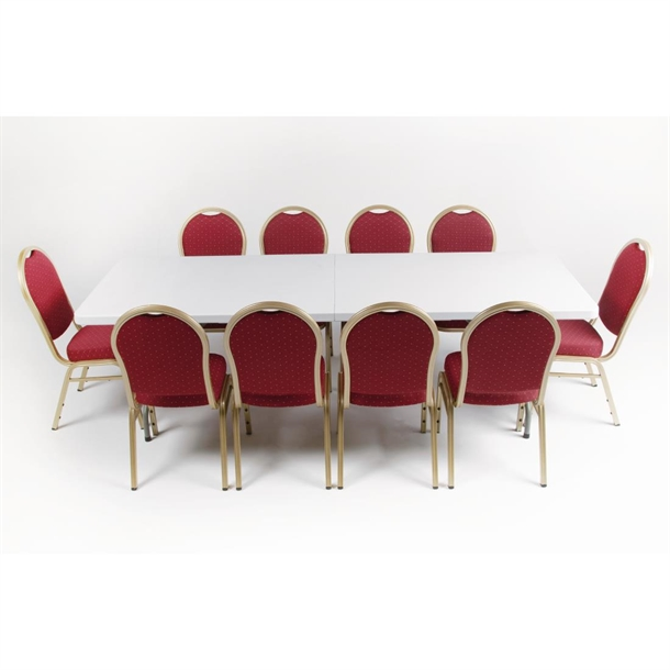 Rectangular Centre Folding Table White 8ft-35780
