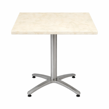 Aluminum 4 Leg Table Marble Square Werzalit Top-0