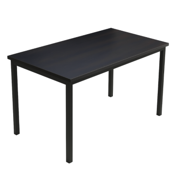 Rectangular Box Steel Dining Table Dark Oak-0
