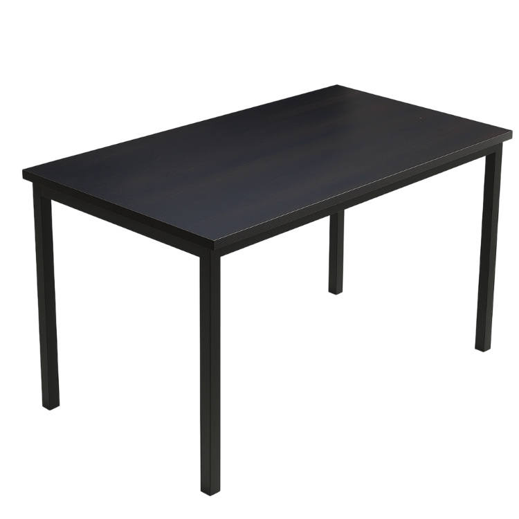 Rectangular Box Steel Dining Table Dark Oak-0