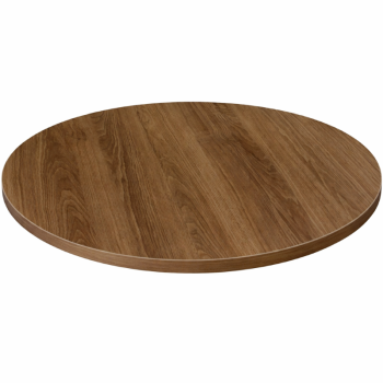 Laminate Table Top Walnut 600mm Round-0