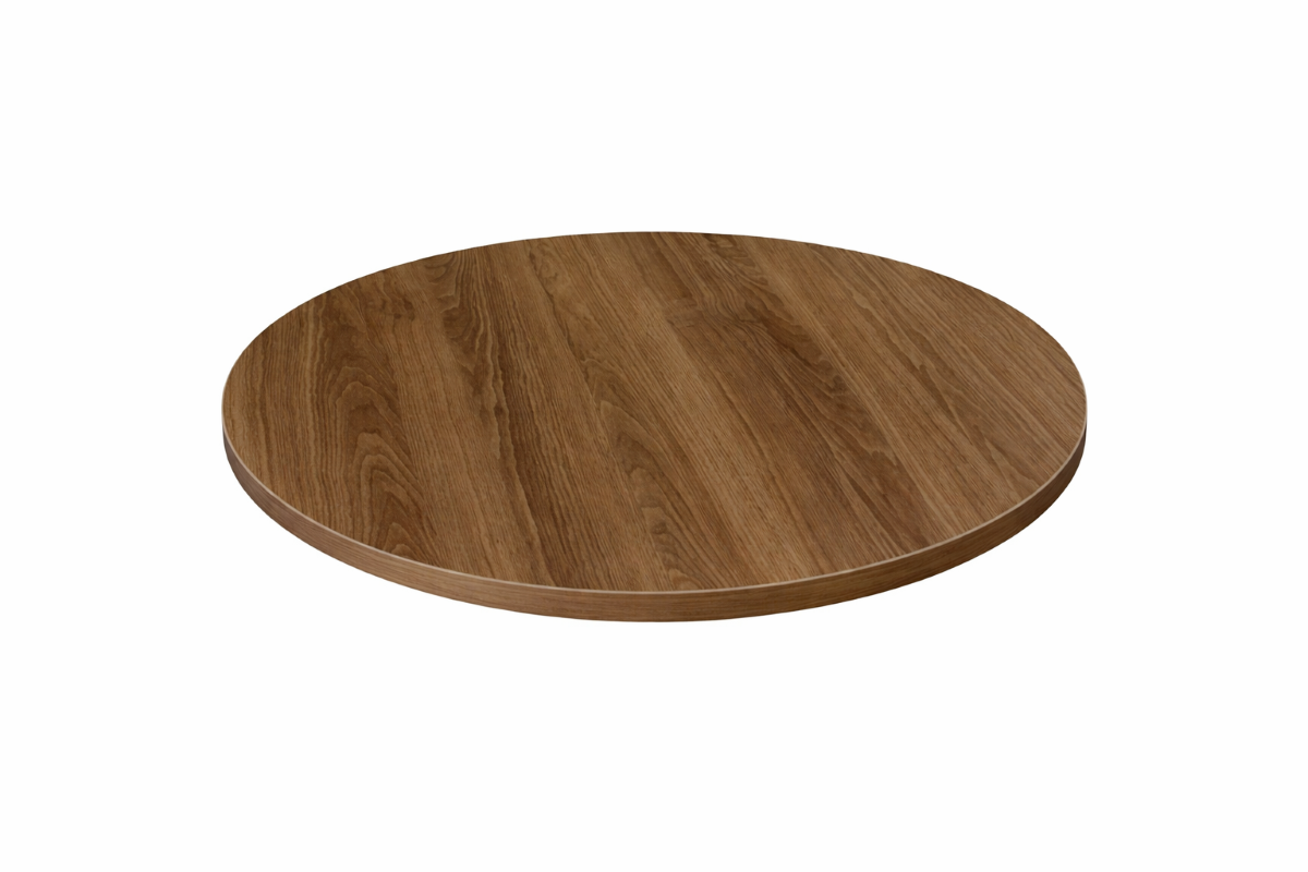 Laminate Table Top Walnut 600mm Round-0