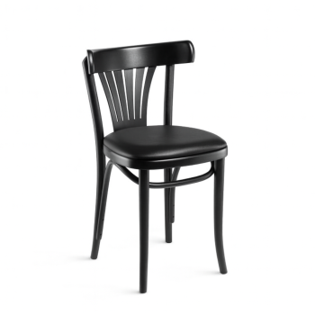 Fameg Bentwood Fanback Chair Black Upholstered Seat-0