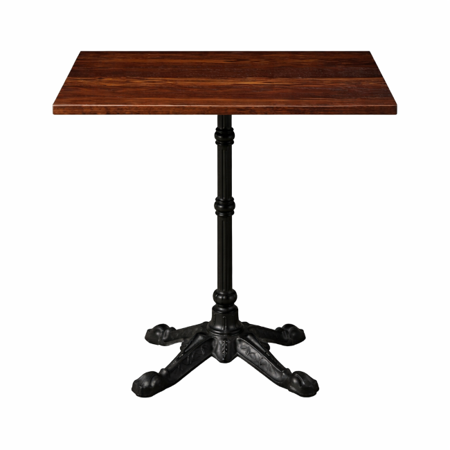 Bistro Dining Table Solid Wood Top Square-0