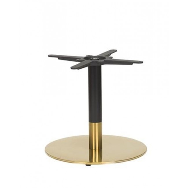 Brass Black Coffee Height Table Base Round
