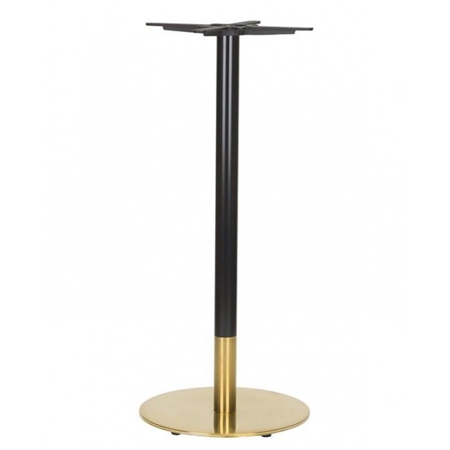 Brass Black Poseur Height Table Base Round