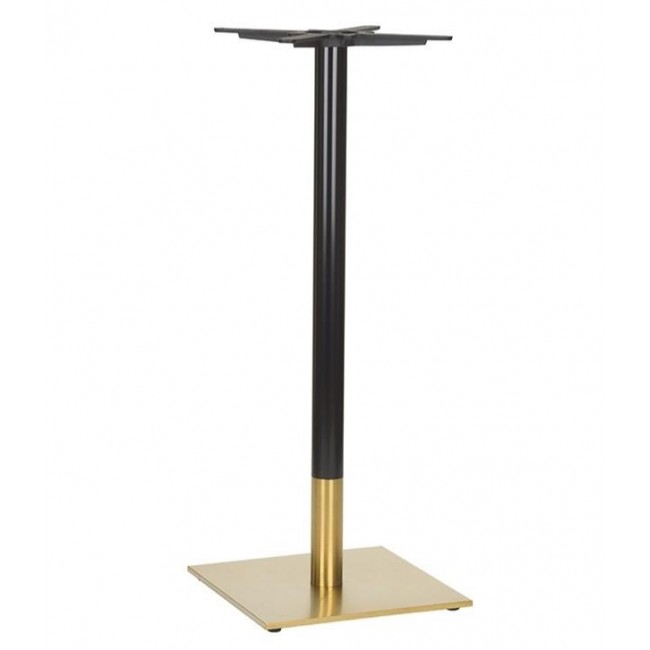 Brass Black Poseur Height Table Base Square