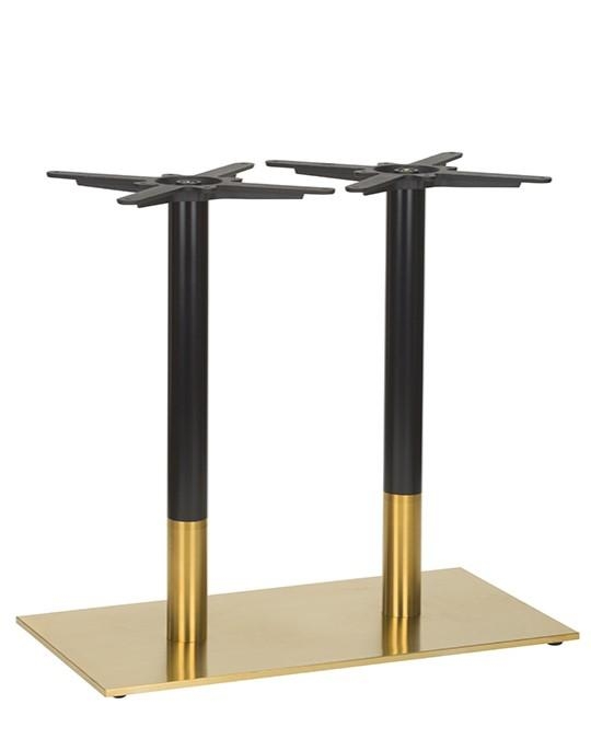 Brass Black Twin Dining Height Table Base -0