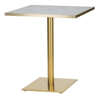 Brass Dining Table White Marble Gold Edging Top Square-0