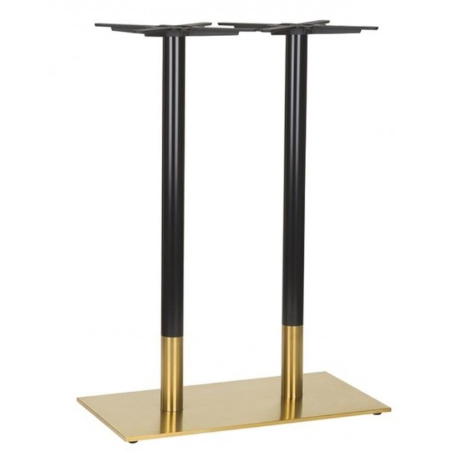 Brass Black Poseur Height Table Base Twin
