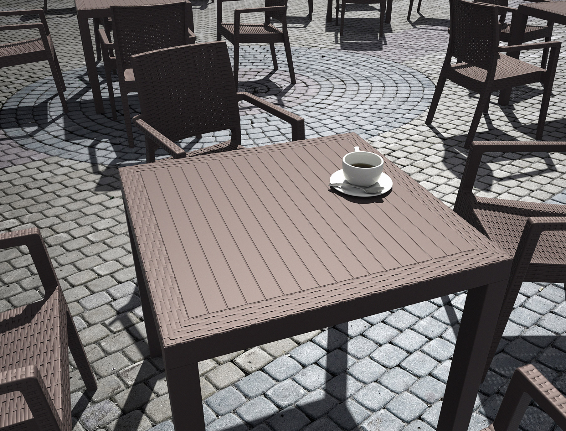 800 x 800mm Square Orlando Outdoor Dining Table Dark Grey - Image 2