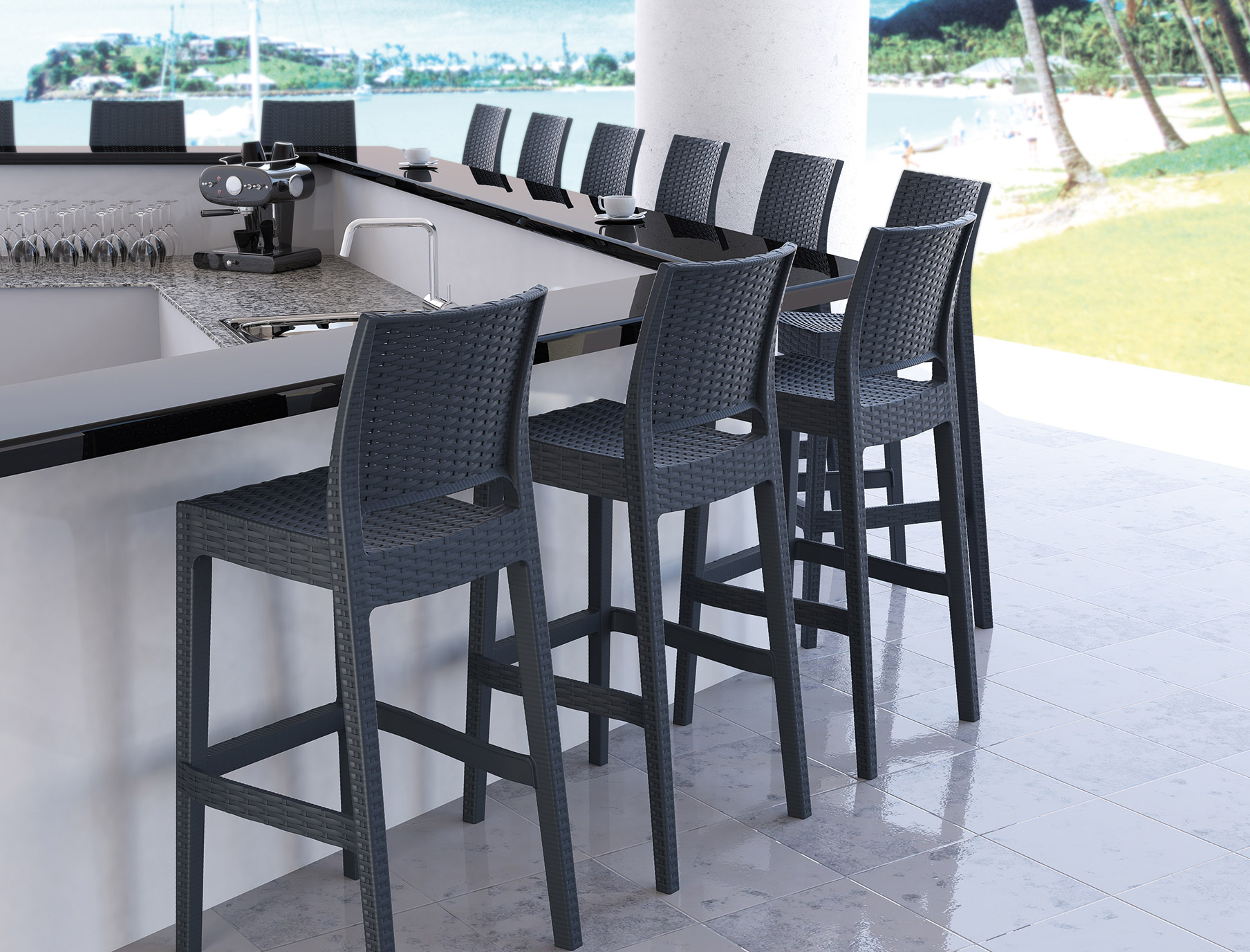 Barstool Jamaica Dark Grey - Image 3