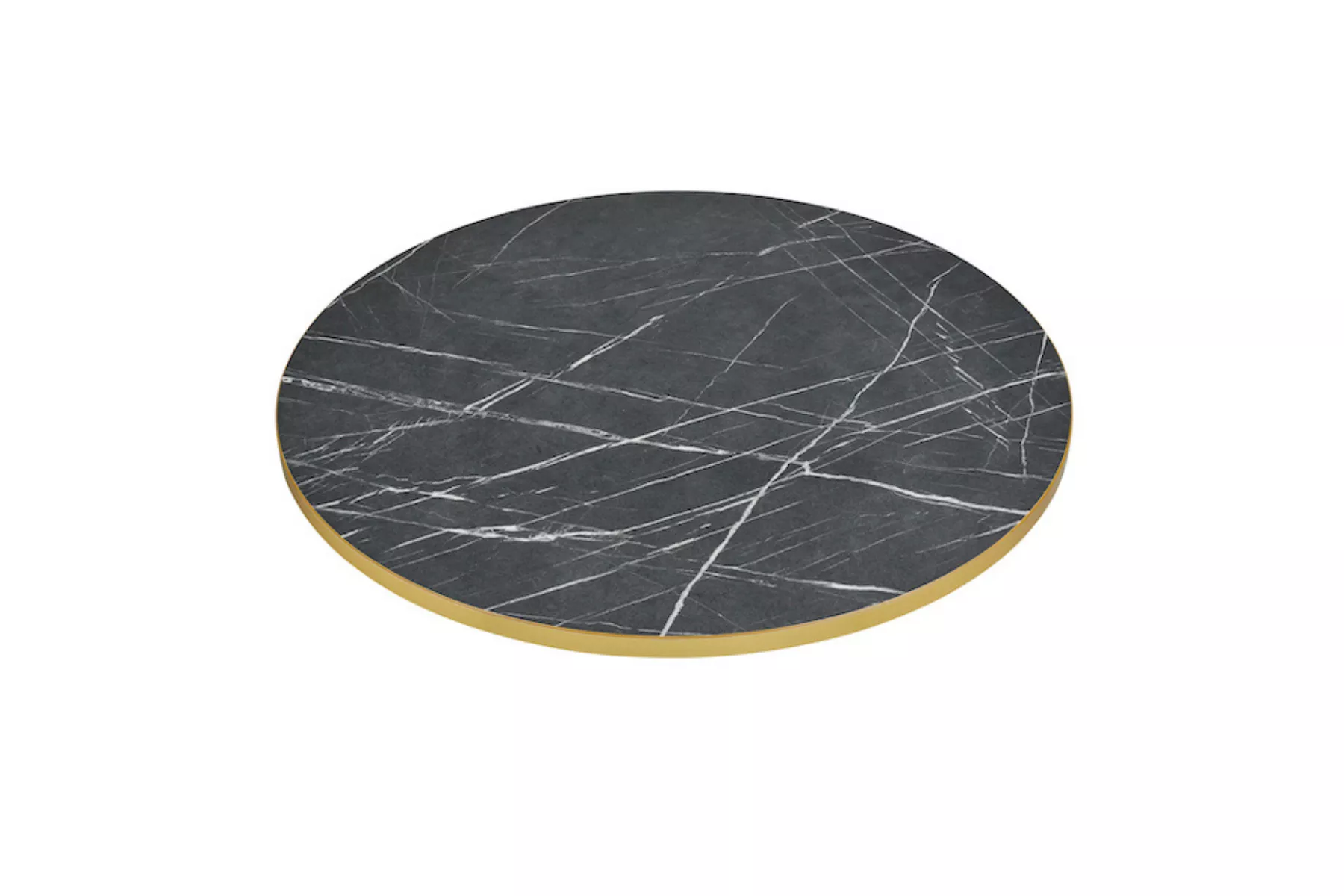 Laminate Top Black Marble Gold Edge Round 680mm